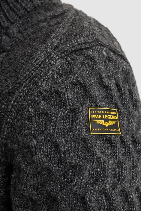 PME legend zip jacket heavy knit mixed yarn